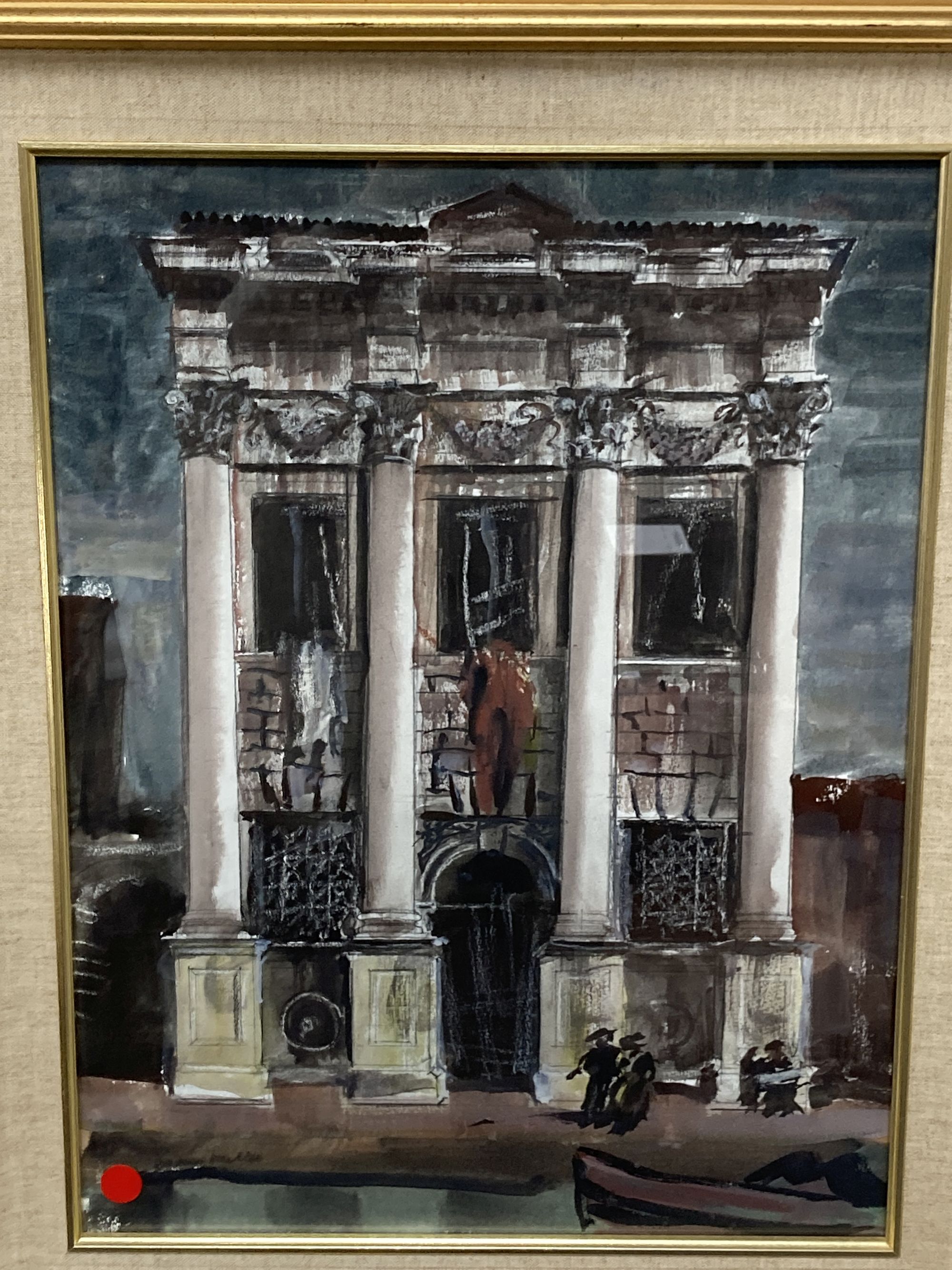 James Miller (1893-1987), mixed media on paper, Homage to Palladis and Gesuate Venici, signed, 49 x 37cm